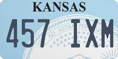 KS license plate 457IXM