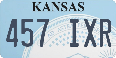 KS license plate 457IXR