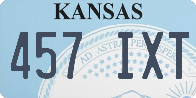 KS license plate 457IXT