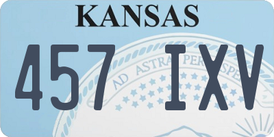 KS license plate 457IXV