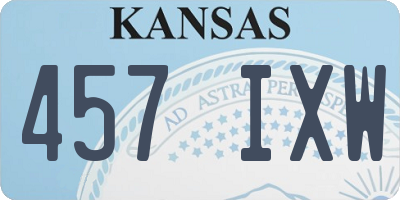 KS license plate 457IXW