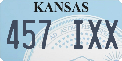 KS license plate 457IXX