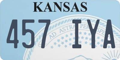 KS license plate 457IYA