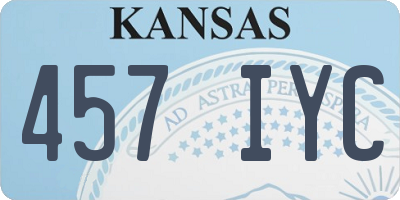 KS license plate 457IYC