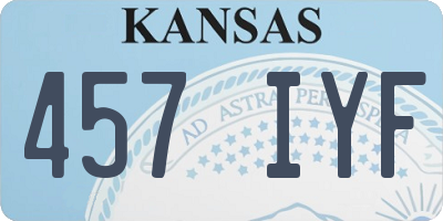 KS license plate 457IYF