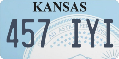 KS license plate 457IYI