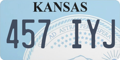 KS license plate 457IYJ