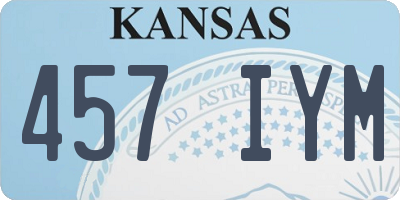 KS license plate 457IYM