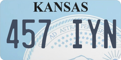 KS license plate 457IYN