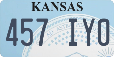 KS license plate 457IYO