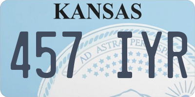 KS license plate 457IYR