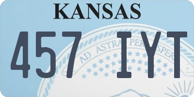 KS license plate 457IYT