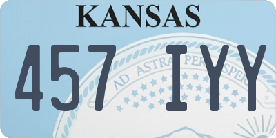 KS license plate 457IYY