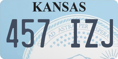 KS license plate 457IZJ