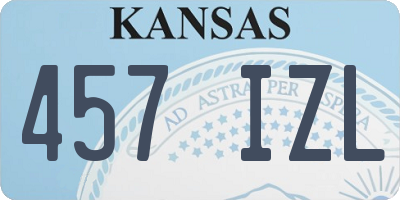 KS license plate 457IZL