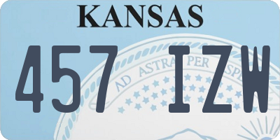 KS license plate 457IZW