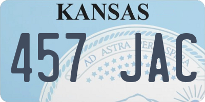 KS license plate 457JAC