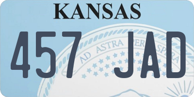 KS license plate 457JAD