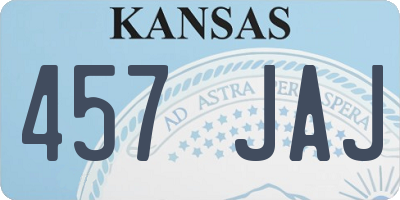 KS license plate 457JAJ