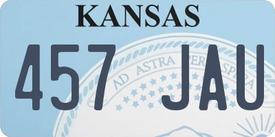KS license plate 457JAU