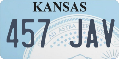 KS license plate 457JAV