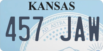 KS license plate 457JAW