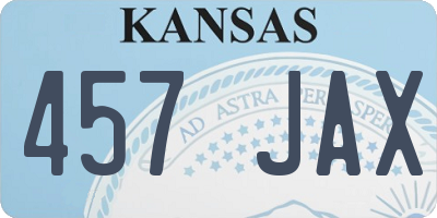 KS license plate 457JAX