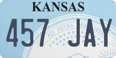 KS license plate 457JAY