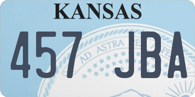 KS license plate 457JBA