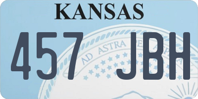 KS license plate 457JBH