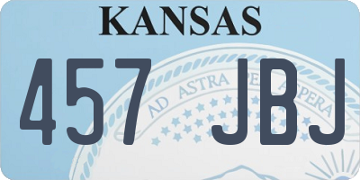 KS license plate 457JBJ