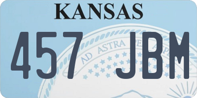 KS license plate 457JBM