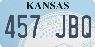 KS license plate 457JBQ