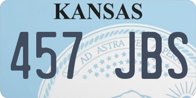 KS license plate 457JBS
