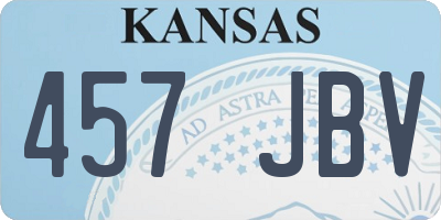 KS license plate 457JBV