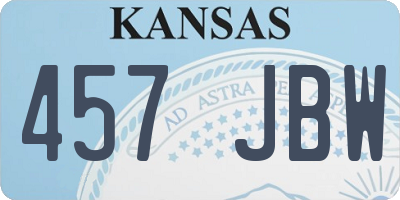 KS license plate 457JBW