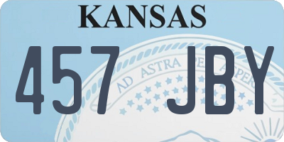 KS license plate 457JBY