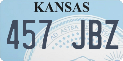 KS license plate 457JBZ