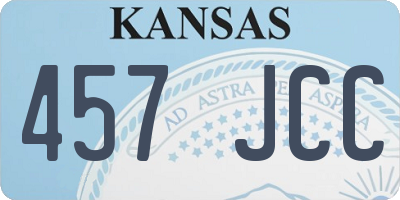 KS license plate 457JCC