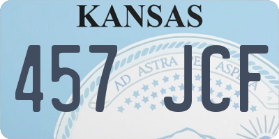 KS license plate 457JCF
