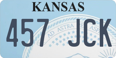 KS license plate 457JCK