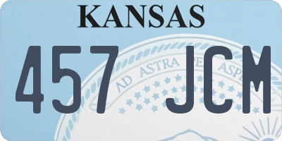 KS license plate 457JCM