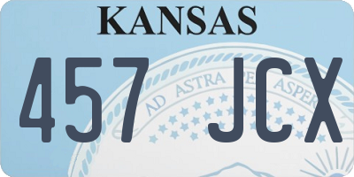 KS license plate 457JCX
