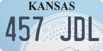 KS license plate 457JDL