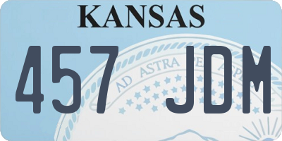 KS license plate 457JDM