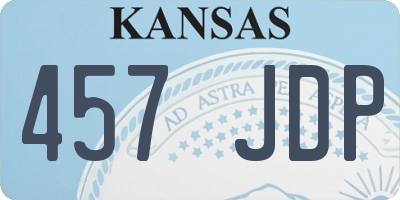 KS license plate 457JDP