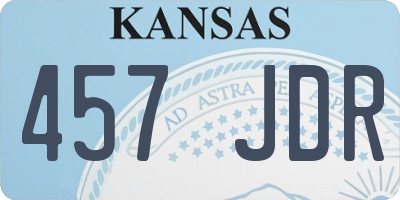 KS license plate 457JDR