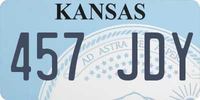 KS license plate 457JDY