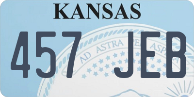 KS license plate 457JEB