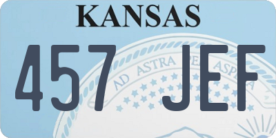 KS license plate 457JEF